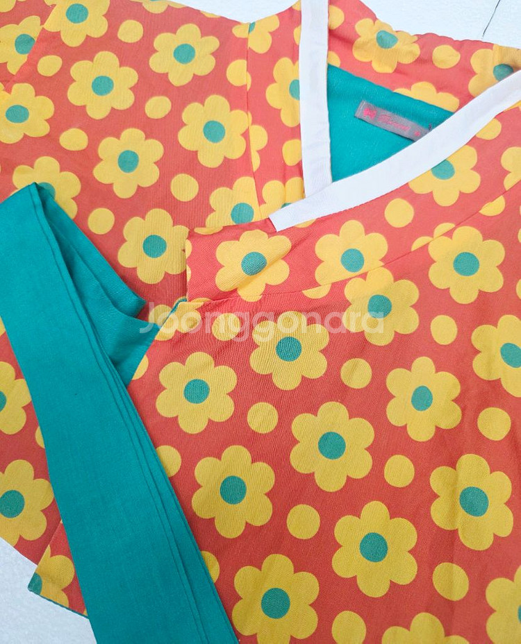 여아 드레스/플라워 패턴 한복 세트--4