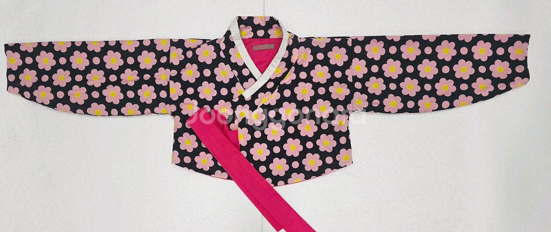 여아 드레스/플라워 패턴 한복 세트--7