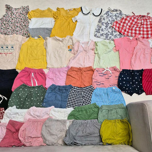 여아 여름옷 일괄세트 80-90 반팔티, 블루머, 반바지