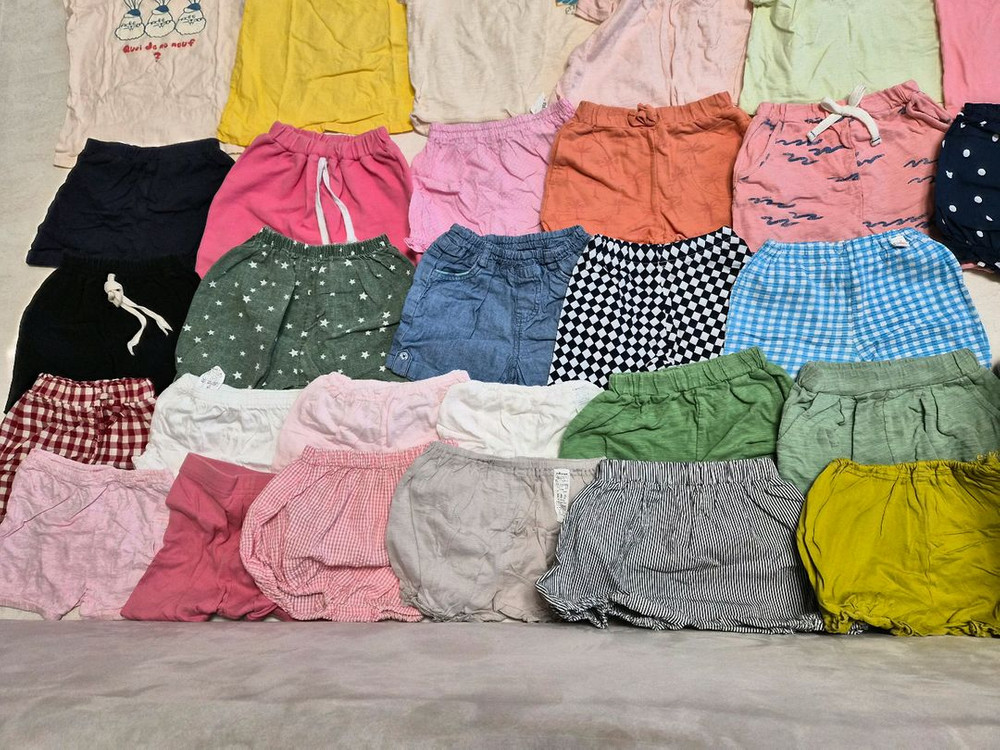 여아 여름옷 일괄세트 80-90 반팔티, 블루머, 반바지--3