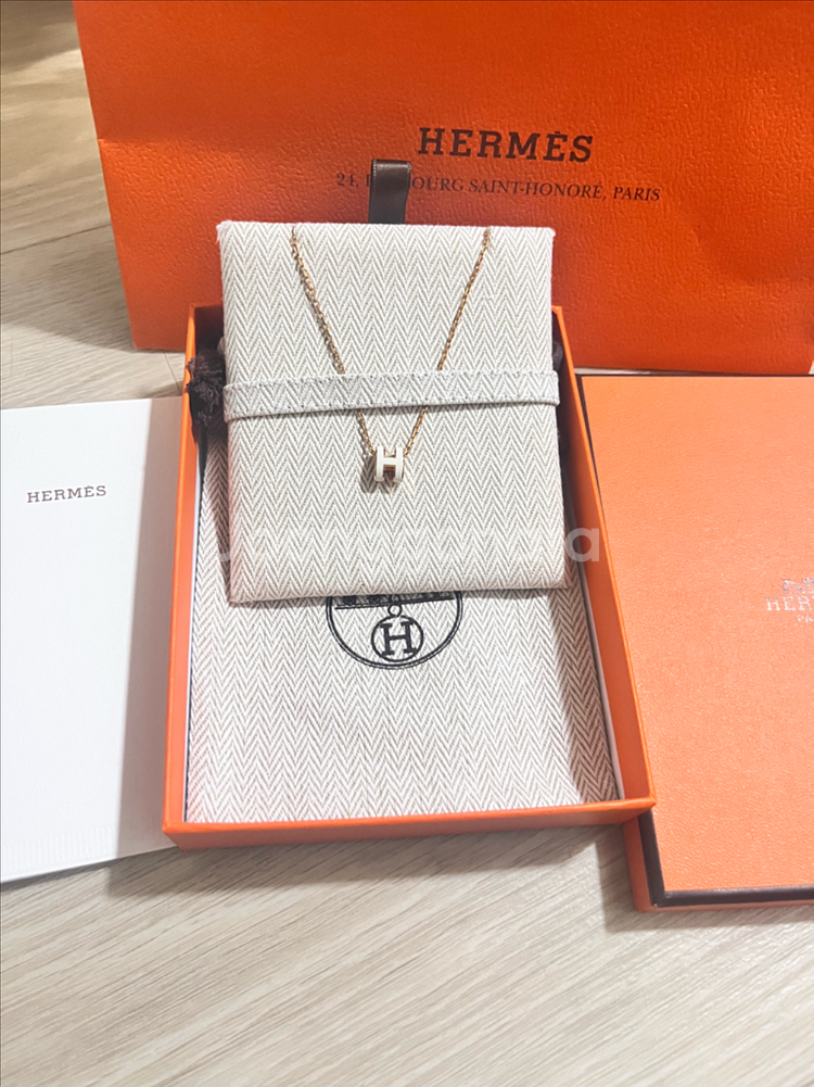 에르메스 팝아슈미니 목걸이 블랑로골--0