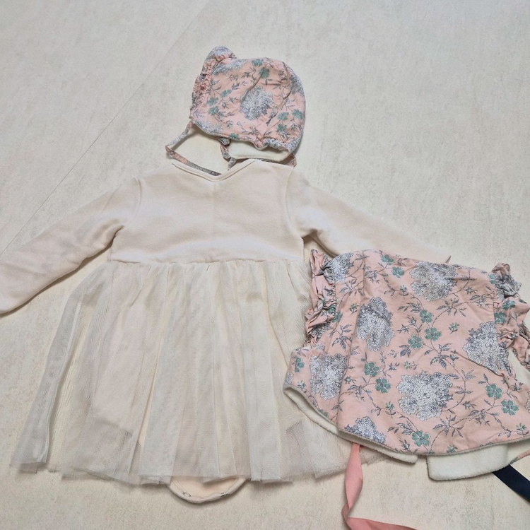 여아 꽃무늬 한복 12M--1