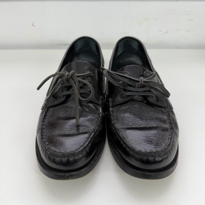 정품) 생로랑 남성 블랙 가죽 보트 슈즈 로퍼 42(265)