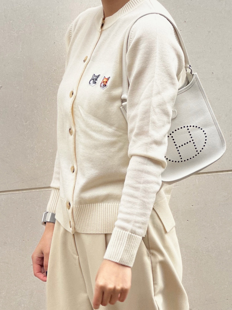 에르메스 에블린 펀칭 미니 화이트 크로스백 3VHEB30283--9