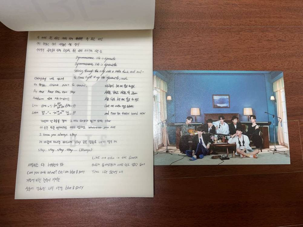 방탄 BE 앨범 예약판매 특전 노트&엽서--1