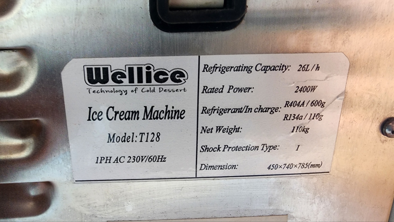웰아이스 T128 업소용 소프트 아이스크림 기계 테이블형--3