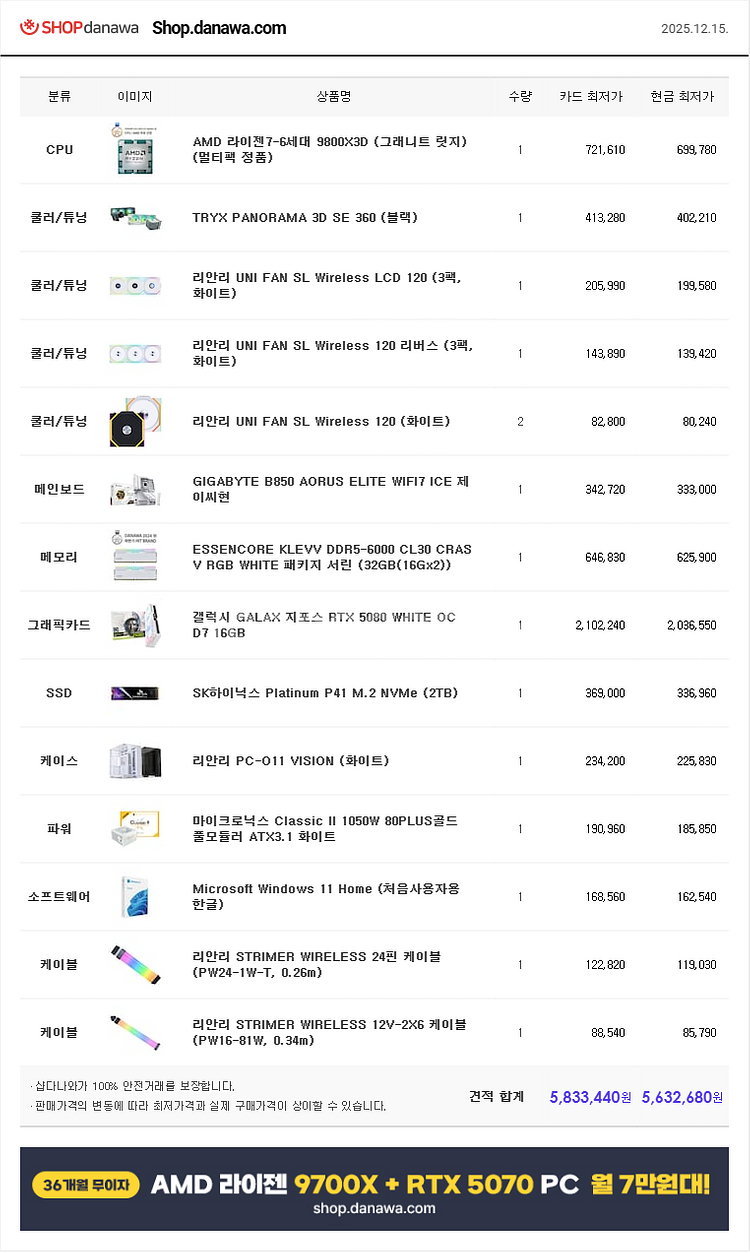 [하이엔드] 라이젠 9800X3D + RTX 5080 화이트 리안리 풀튜닝 PC (A/S 넉넉)--1