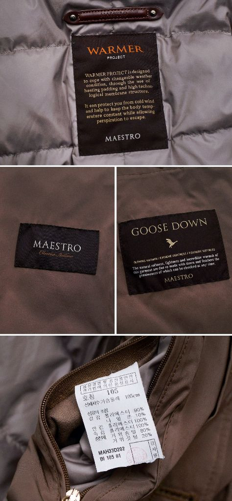 마에스트로 이탈리안 클래식 구스다운 패딩 코트 (105+)--9