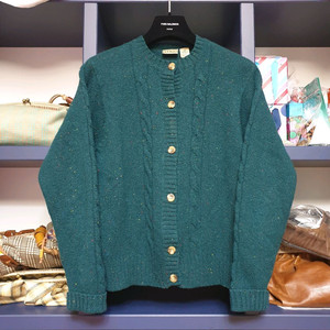 L.L BEAN 엘엘빈 빈티지 보카시울 케이블니트 가디건 M