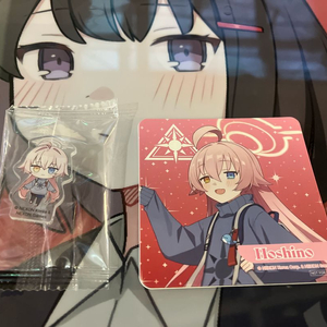 블루아카이브 4주년 콜라보카페 코스터 아크릴 스트로우픽 세트 미개봉 미사용 새상품 이미지