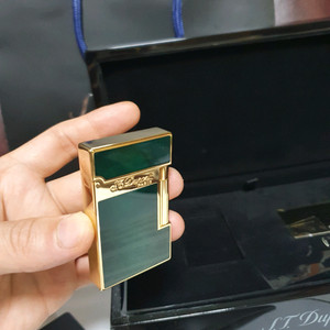 [한정판] 듀퐁라이터 라인2 신형 ca16259 아뜰리에 그린 골드 쌍불 듀퐁라이타