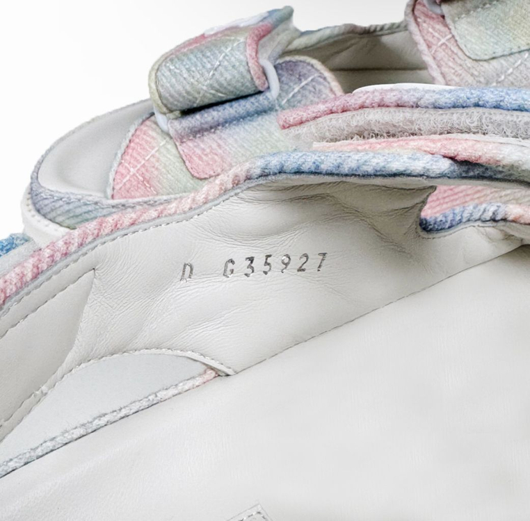 [38.5] 샤넬 여성 멀티 CC로고 벨크로 뮬 샌들 레인보우 파스텔--8