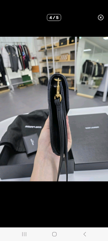 [A급컨디션] 입생로랑 엔벨로프 플랩 클러치백--4