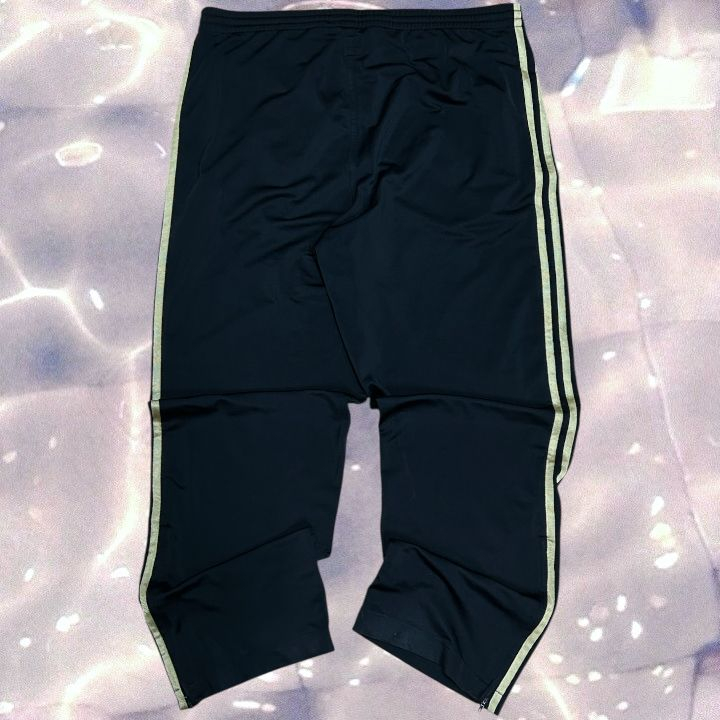 90s 아디다스 파이어버드 검골 블랙 골드 삼선 와이드 트랙 팬츠 115 (3XL) 이미지