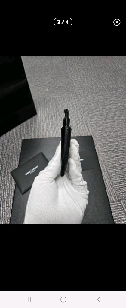 [A급] [정품]입생로랑 크로커다일 카드지갑 은장--2