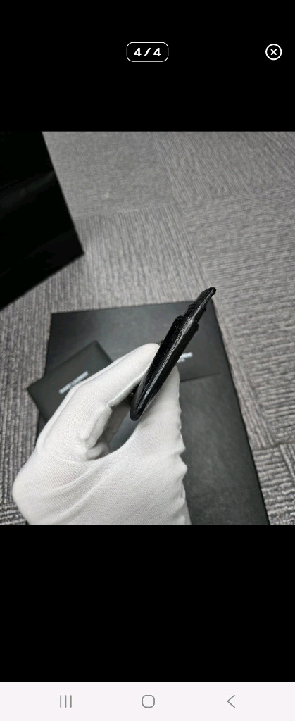 [A급] [정품]입생로랑 크로커다일 카드지갑 은장--3