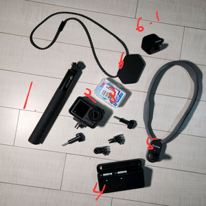 DJI 액션4 세트 구성품 (개인 추가 액서사리까지)