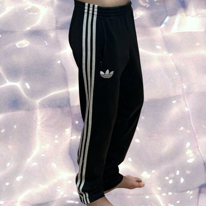 아디다스 파이어버드 검흰 블랙 화이트 삼선 와이드 트랙 팬츠 90 이미지