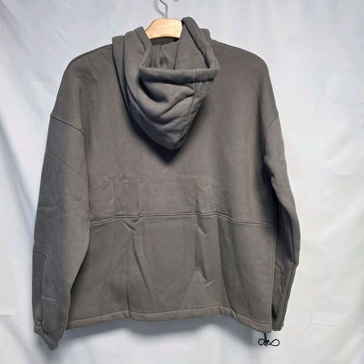 [S 100] 제멋 스트링밑단 스웨트 후드티셔츠, 카키그레이 #AH--1