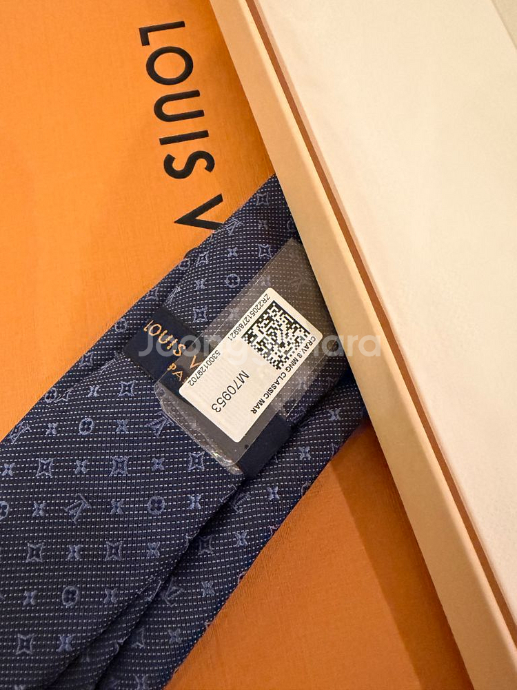 루이비통 M70953 모노그램 클래식 블루 넥타이 / 새상품 미개봉--5