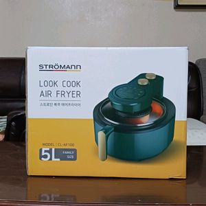 새제품 스트로만 룩쿡 보이는 투명창 에어프라이어 5L