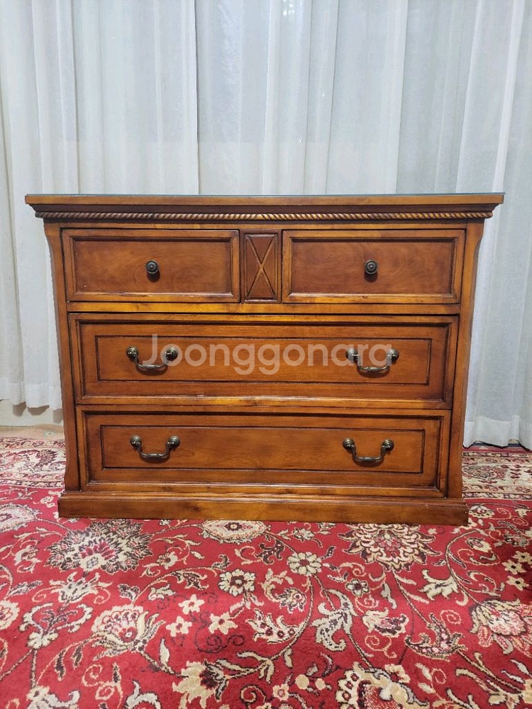 엔틱 원목 4D 서랍장--1