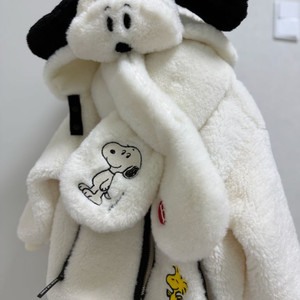 일괄)베베드피노 스누피 덤퍼햇 모자m, 후리스자켓100, 목도리