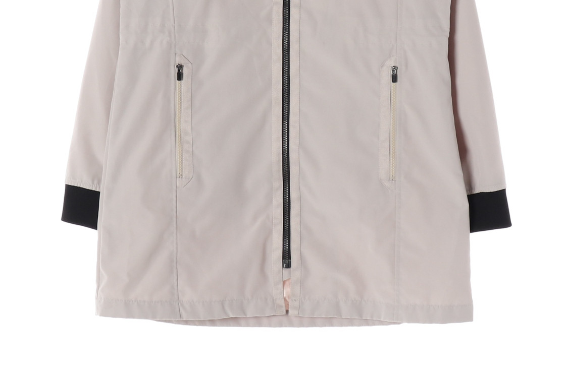 [XL]리복 베이지 롱 바람막이 블루종 집업점퍼--4