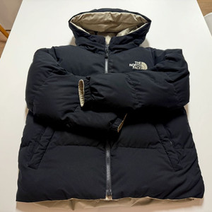 노스페이스 패딩 140 리버시블 블랙/카키