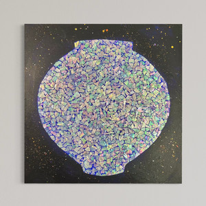 자개 달항아리 캔버스 작품 (S3호)