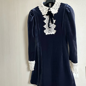 도로시 레이스 벨벳 원피스 그레이 블랙