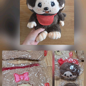 몬치치인형.파우치.헤어밴드.뱃지ㅡ크리스마스선물세트