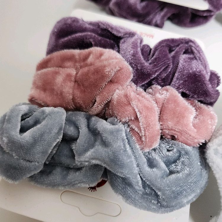 새상품) 벨벳 곱창 머리끈4개세트--3