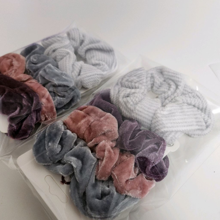 새상품) 벨벳 곱창 머리끈4개세트--7