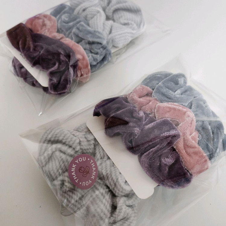 새상품) 벨벳 곱창 머리끈4개세트--8