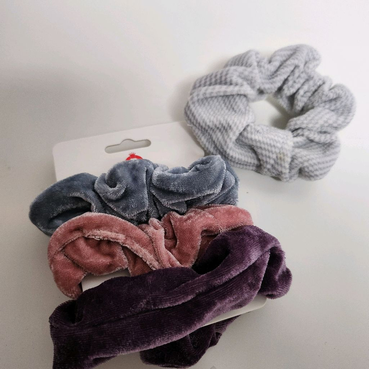 새상품) 벨벳 곱창 머리끈4개세트--9