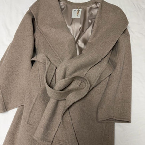 TIME 한섬타임 숄 칼라 벨트 코트 F사이즈 코코아