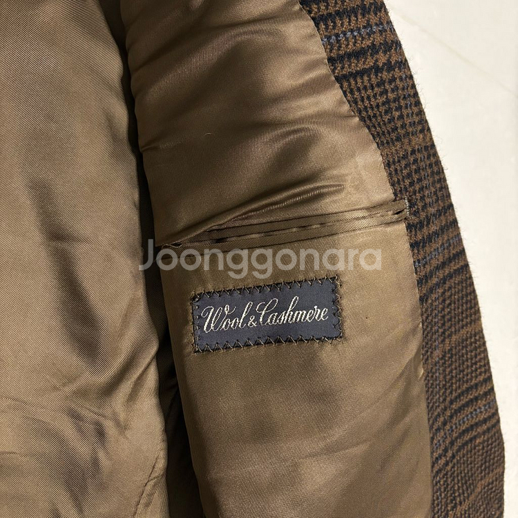 정품 에르메네질도 제냐 브라운 타탄체크 울 캐시미어 블레이저 자켓--7