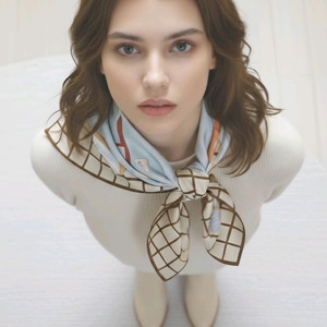 [불가리](BVLGARI) 100%실크 스카프 - 수영장/선글라스 모티브