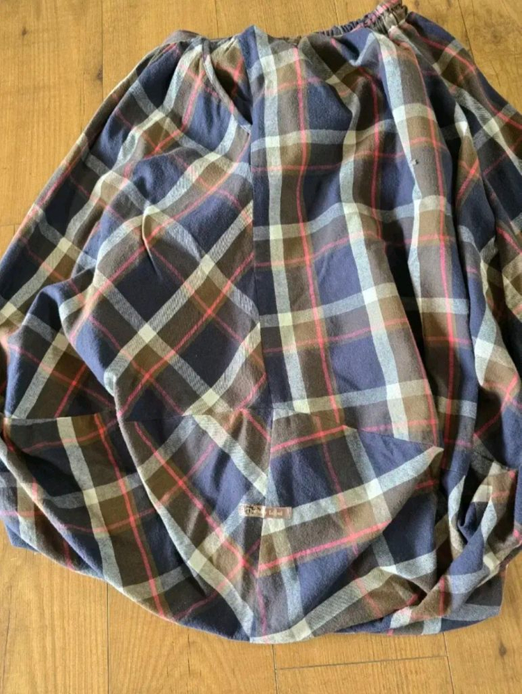 프리~보통 77) 써스데이아일랜드 뒷밴딩 항아리형 면 롱 스커트--5