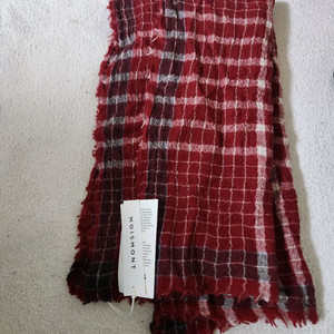 MOISMONT 모아몽 체크 머플러 레드