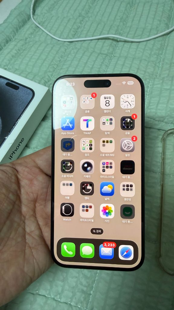 아이폰 15프로 512 티탄 블루 70만원 급매--6