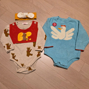 베베드피노 테디 피죤 바디수트 90 + 헤어밴드 일괄