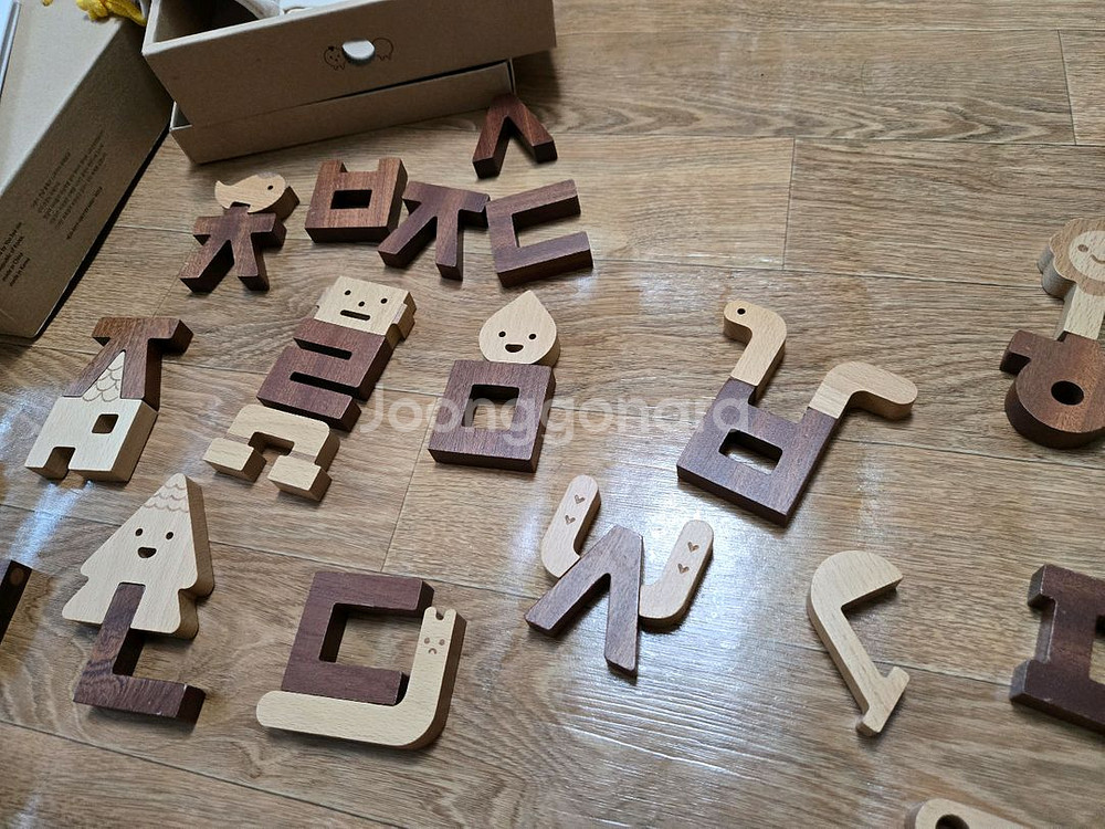 이응이 한글블럭 영어블럭 교구 원목장난감--1