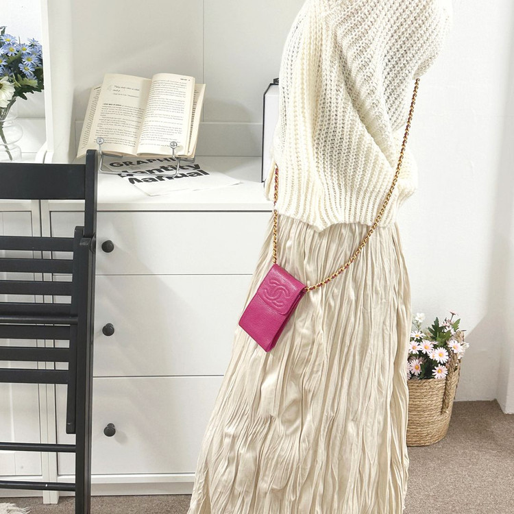 샤넬 4번대 핫핑크 캐비어 롱체인 크로스백 3VCHB15699--1