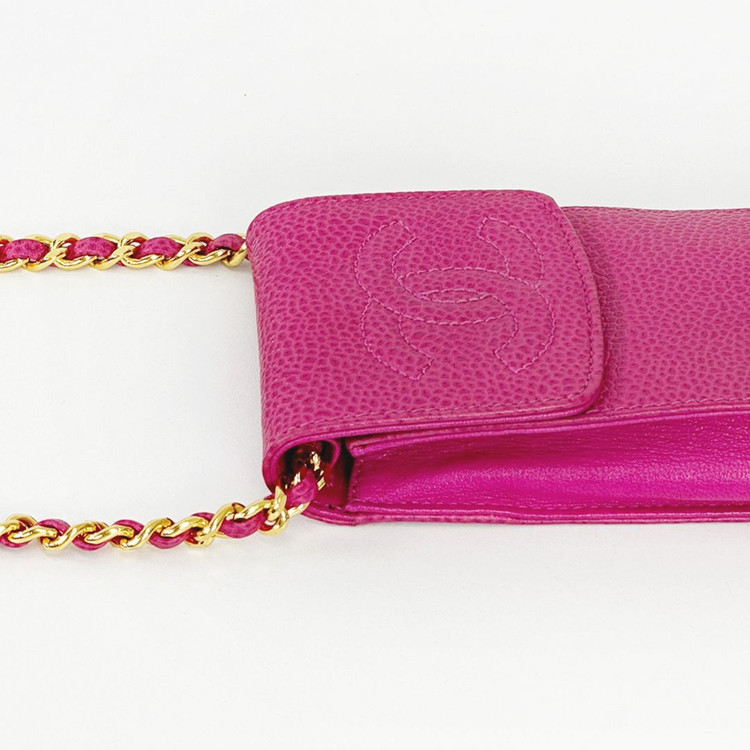샤넬 4번대 핫핑크 캐비어 롱체인 크로스백 3VCHB15699--8