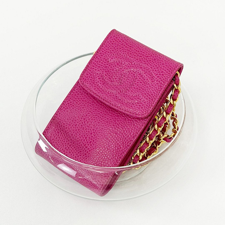 샤넬 4번대 핫핑크 캐비어 롱체인 크로스백 3VCHB15699--9