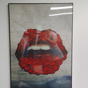 샤넬 풍 입술그림 그림 액자 대형그림 인테리어 소품 이미지