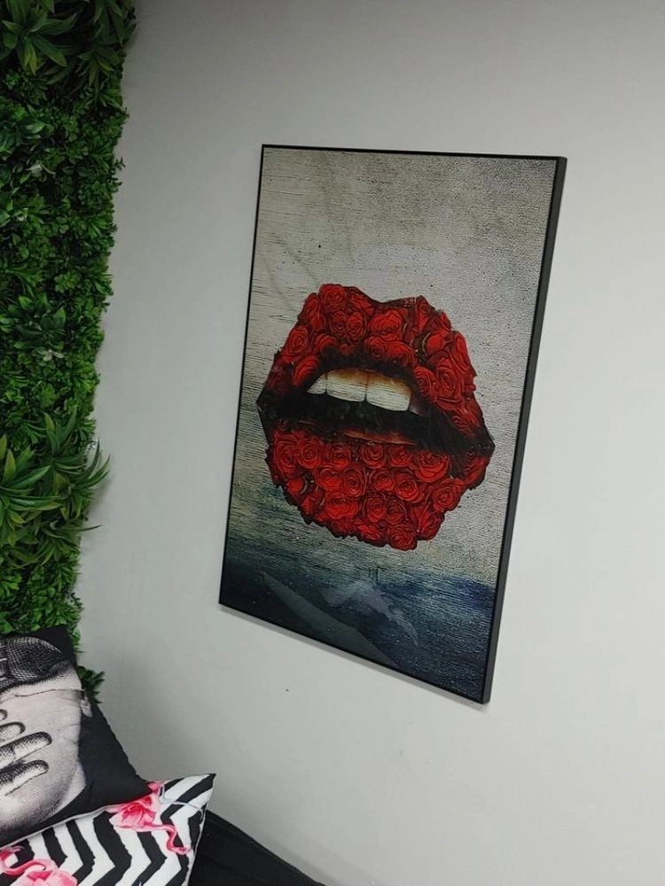 샤넬 풍 입술그림 그림 액자 대형그림 인테리어 소품 이미지