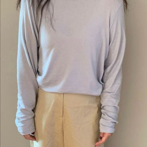 에크리스 윈터 울 티셔츠 스카이블루 새상품